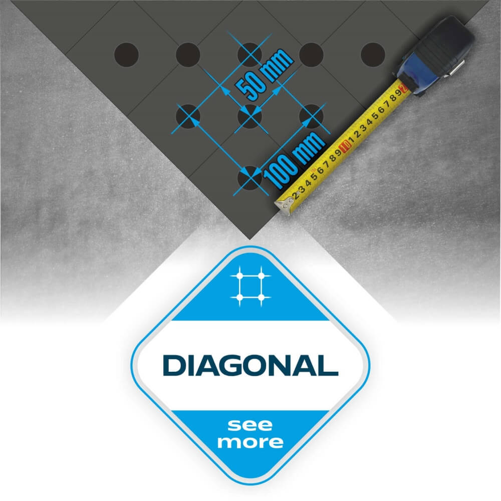 Welding tables in diagonal grid