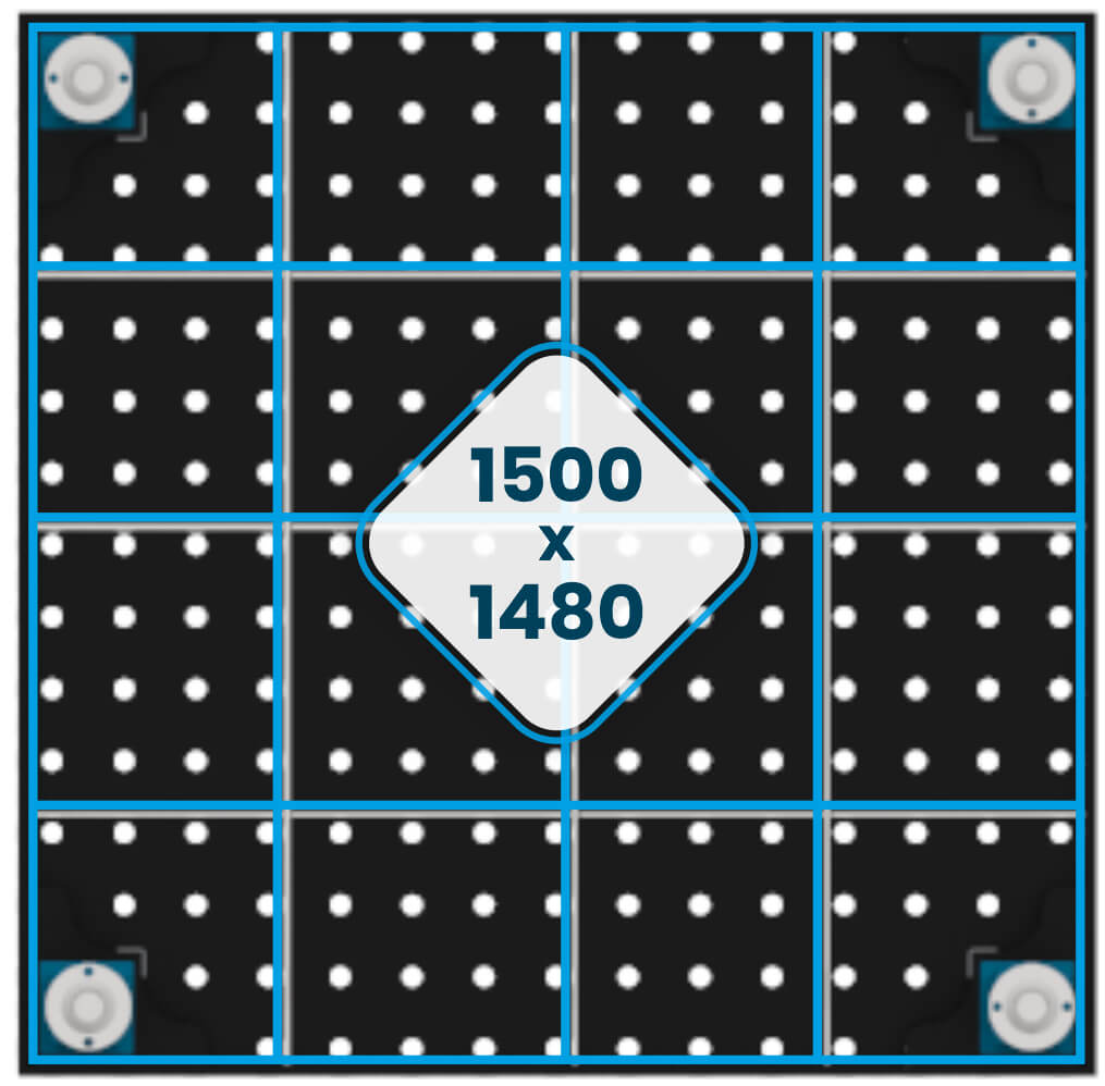 Nervures de la table de soudage 1500x1480