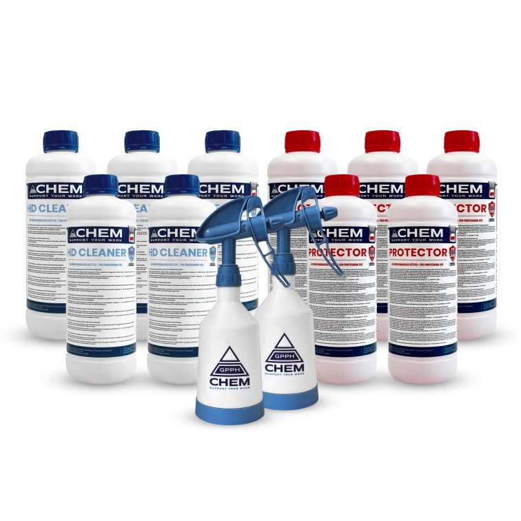 Set of chemical preparations 5x HD Cleaner 5x Protector 2x Sprayer GPPH CHEM