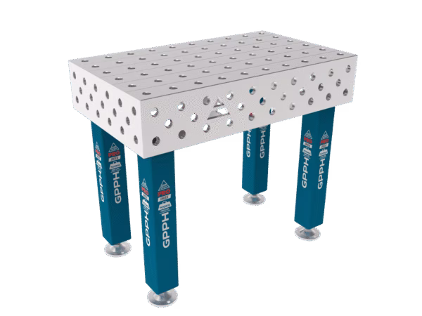Stół Spawalniczy PRO INOX 1000 x 600 mm Siatka - 100x100 mm, System - Φ28, Nogi - Na stopach, Blat - Blat PRO INOX