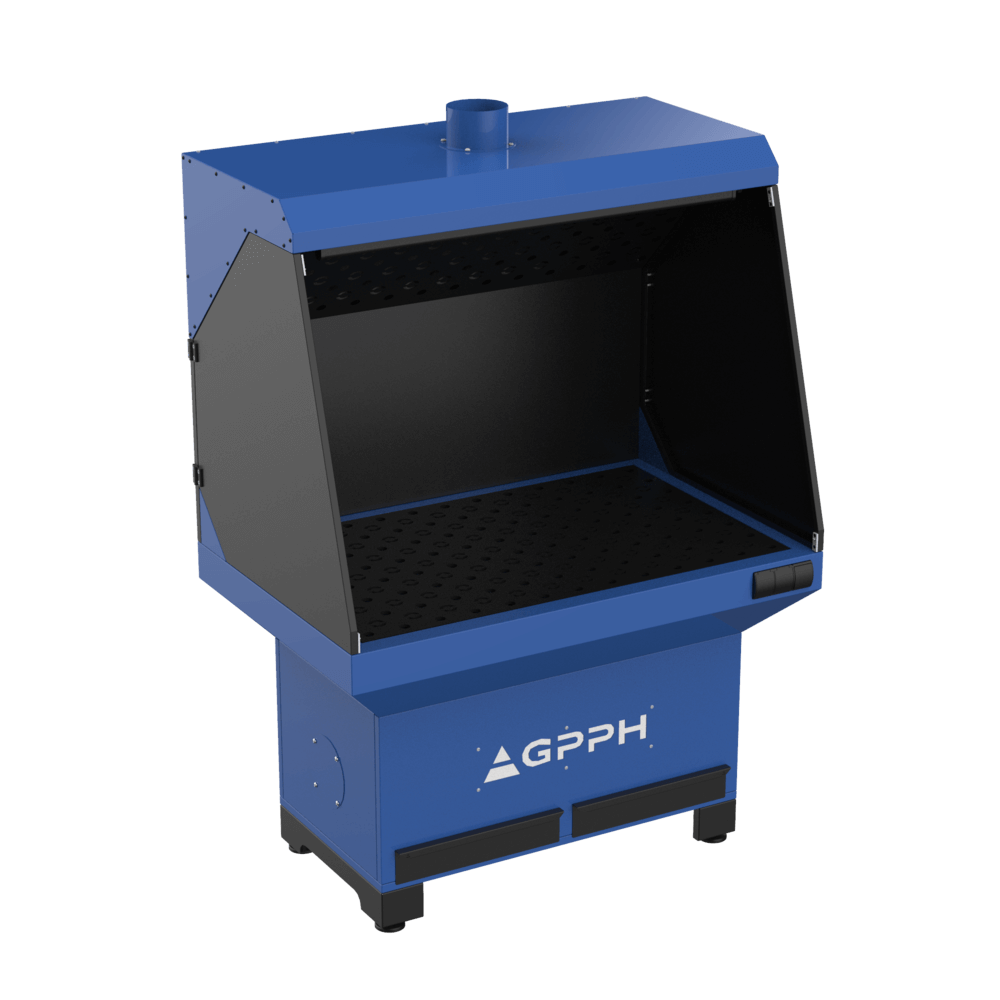 GPPH Poste de meulage et de soudage Base avec aspiration supérieure 1270x770 mm fi28 mm grille 100x100 mm
