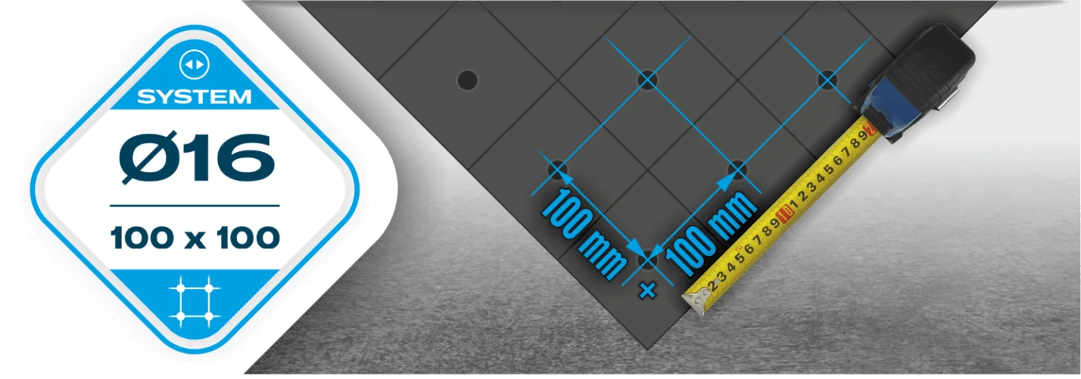 Rešetka za rupe, sustav fi16, 100x100mm