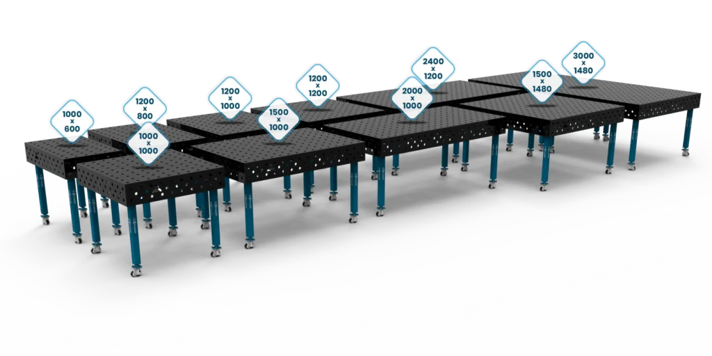 Afmetingen van alle lastafels uit de ECO-serie