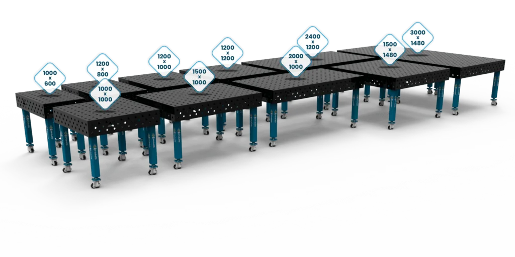 Maten van lastafels - traditioneel PLUS