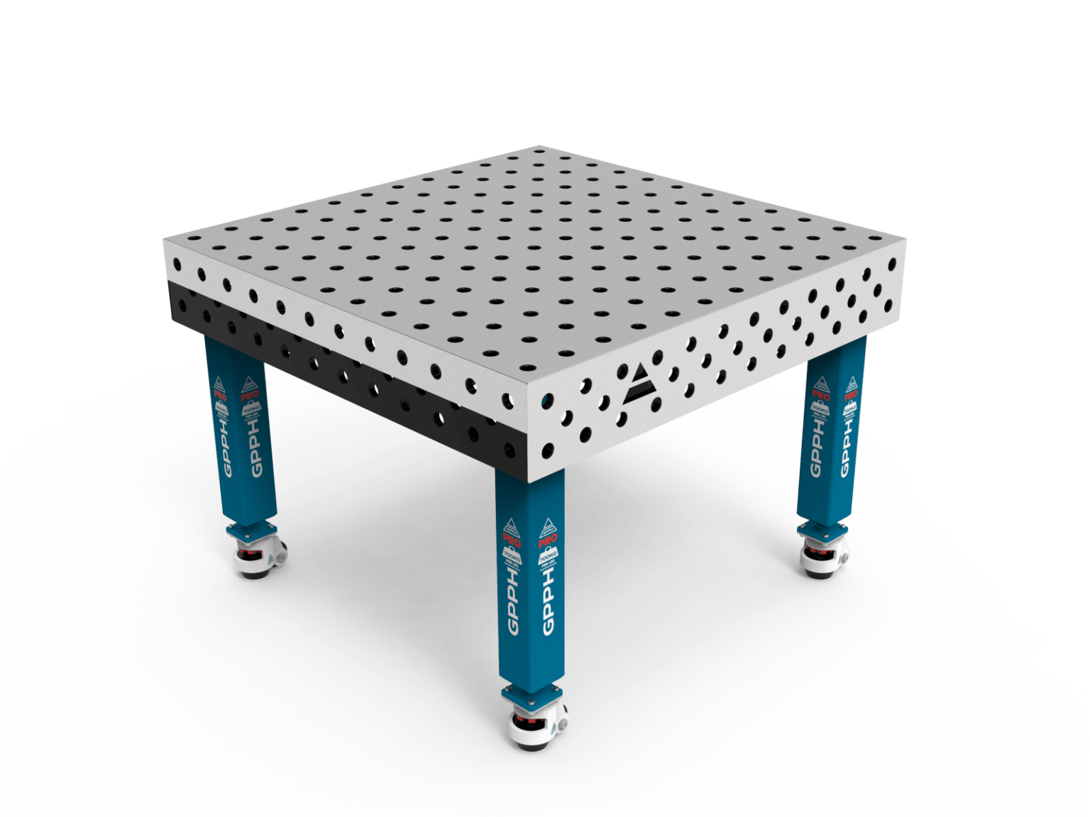 Mesa de soldadura tradicional com revestimento em aço inoxidável para evitar a aderência durante a soldadura