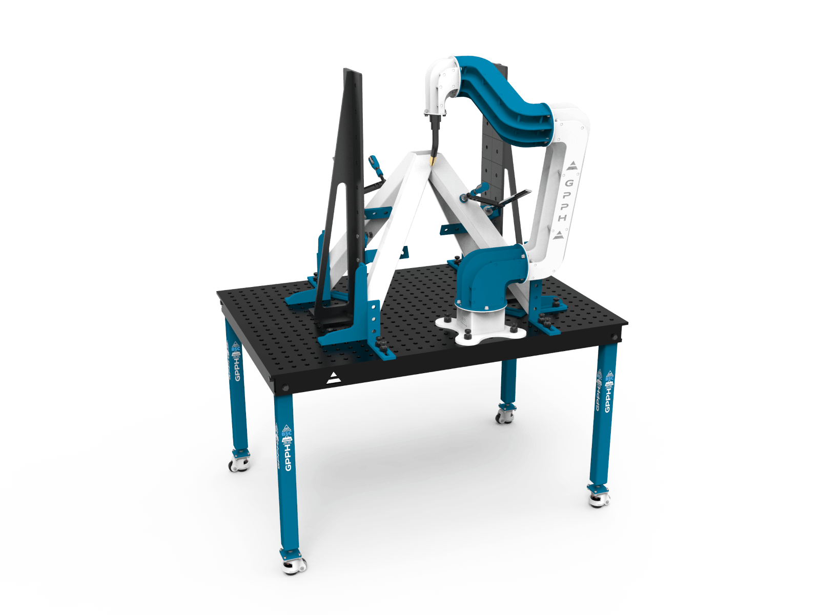 BASIC Schweiß- und Montagetisch mit Schweißroboter und Struktur