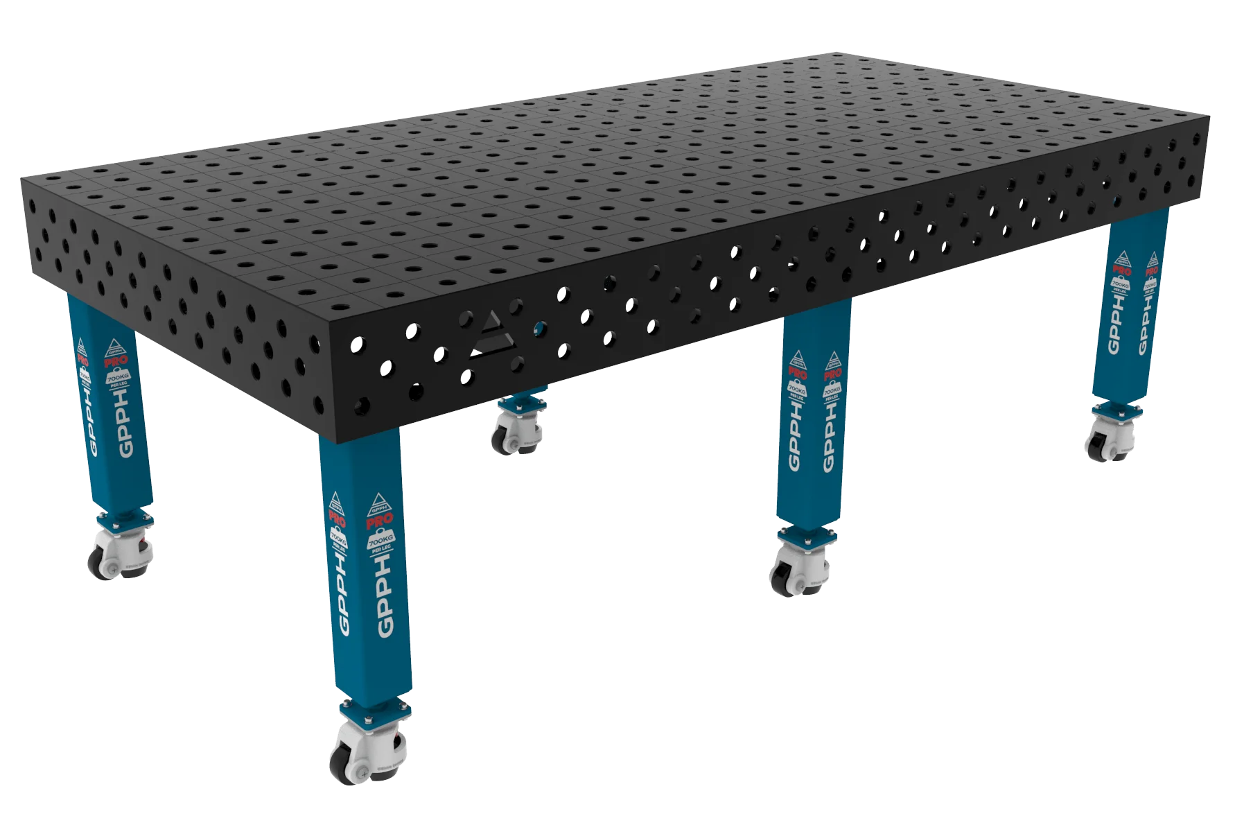 PRO Table 2400x1200 ⌀28 100x100 grid legs with wheels e1695192536586