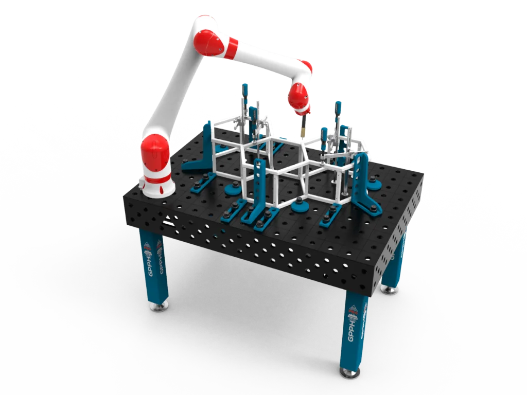 Brug af PRO 1500x1000 mm svejsebord som base for robotsvejsning