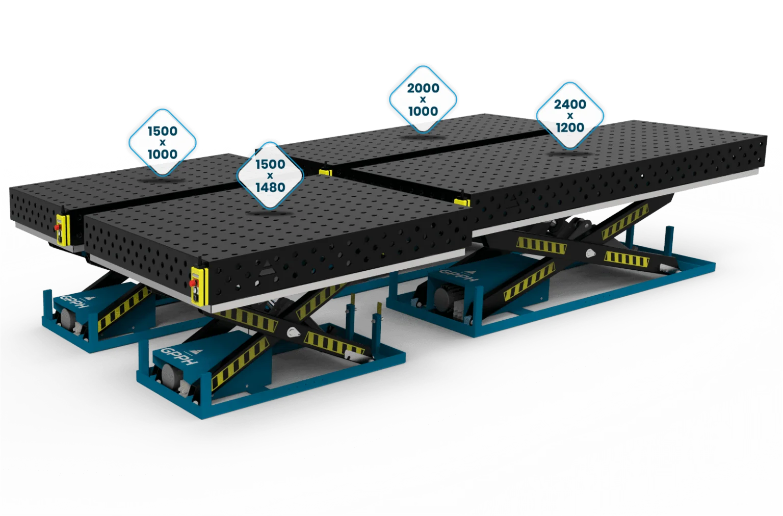 Rozmiary podnoszonych stołów XWT