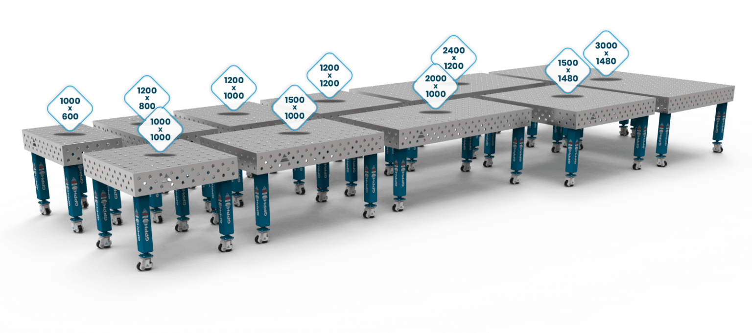 Velikosti varilnih miz PRO INOX