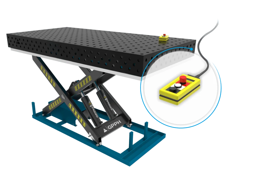 Podnośnik nożycowy ze stołem 2400x1200mm z pilotem