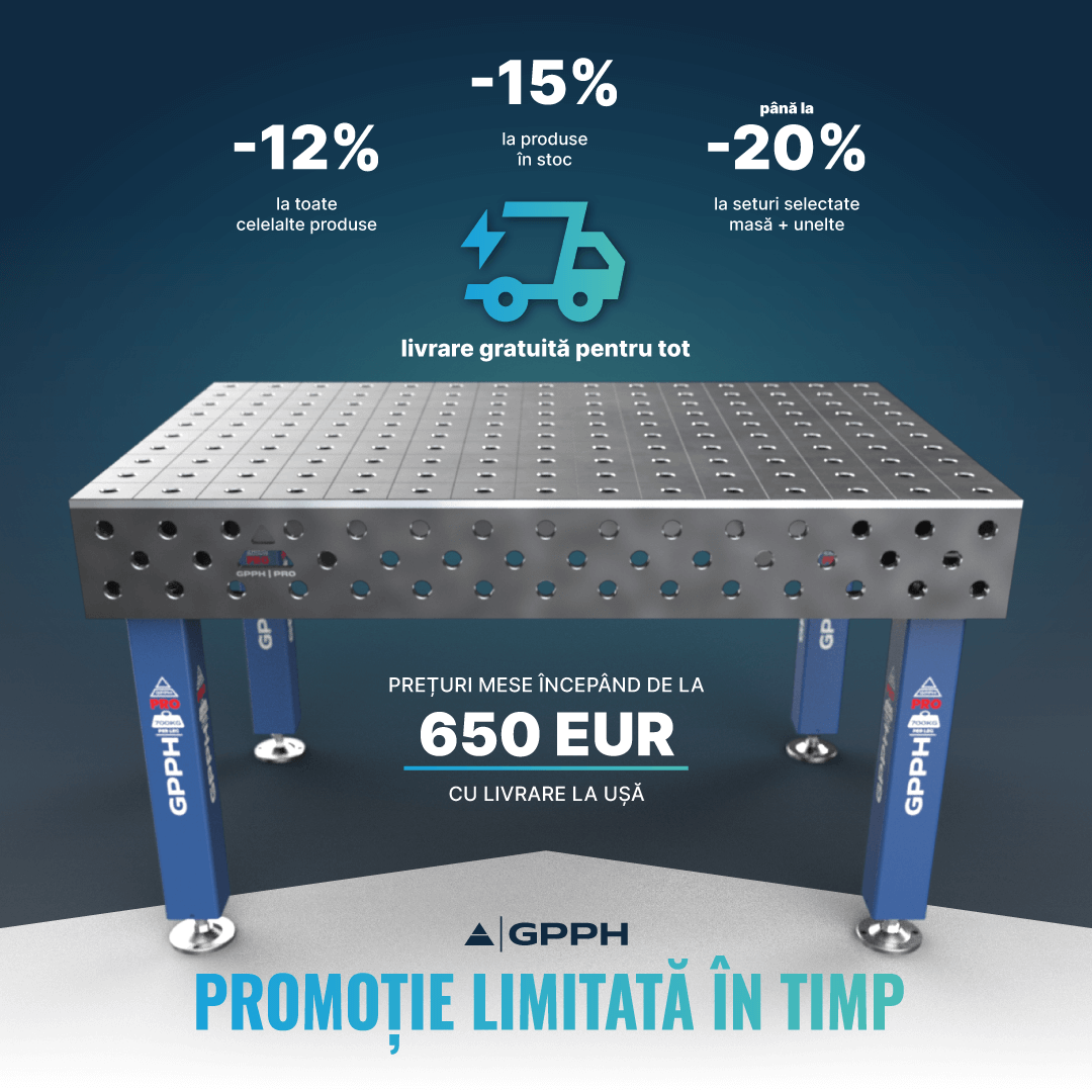 Promoție limitată în timp -15% la produsele din stoc -12% la toate celelalte produse livrare gratuită pentru toate până la -20% la seturi selectate masă + unelte