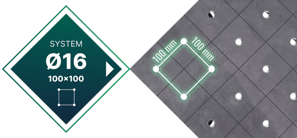 Siatka stołu spawalniczego SMART 100x100 - system fi16
