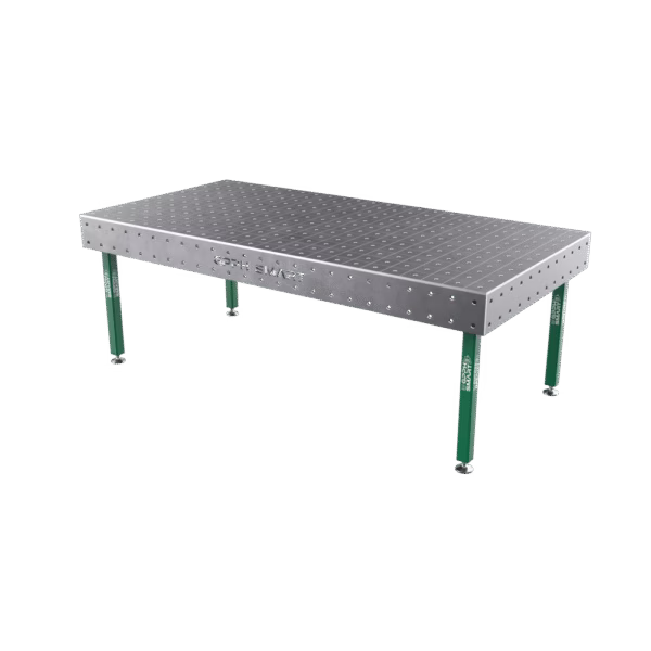 Svařovací stůl SMART Mřížka - 100x100mm, Systém - Φ16, Rozměr - 2400x1200mm, Nohy - Na kolečkách, Deska - 12mm