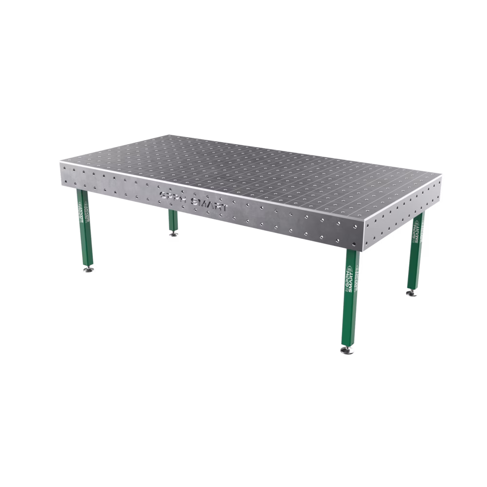 SMART welding table Grid - 100x100mm, System - Φ16, Size - 2400x1200mm, Legs - On feet, Top - 15mm