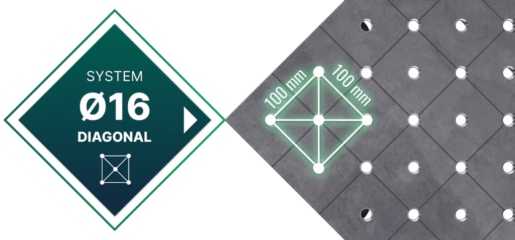 Siatka stołu spawalniczego SMART diagonalna - system fi16