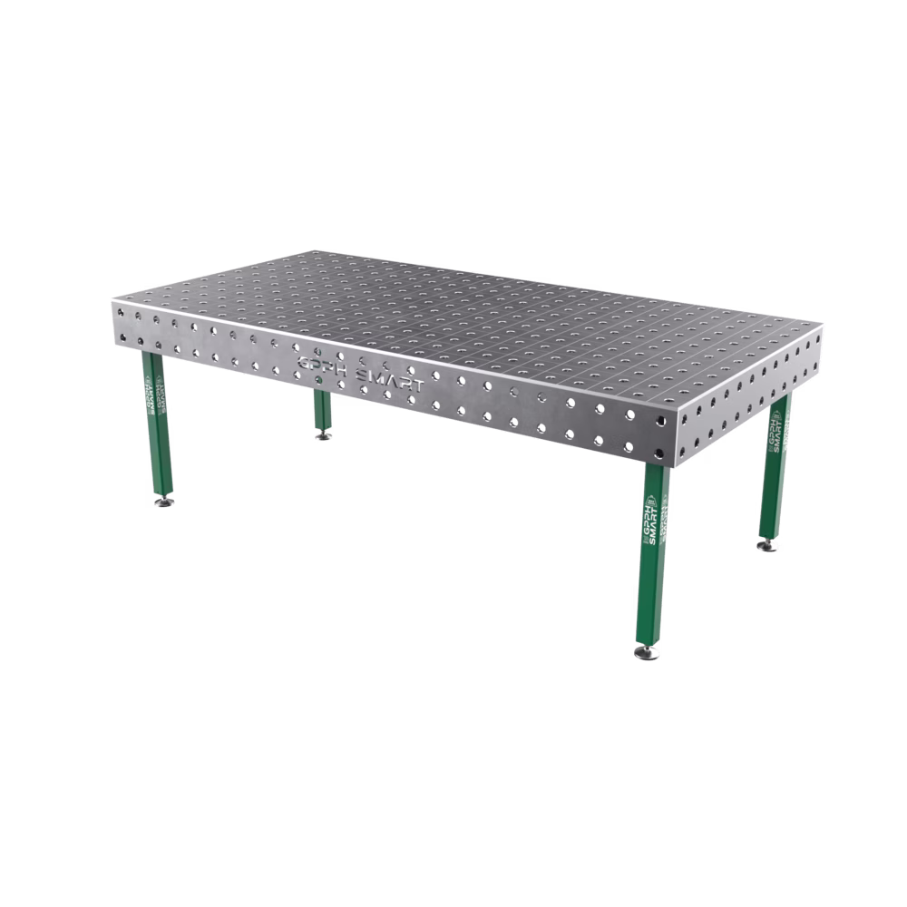 SMART welding table Grid - 100x100mm, System - Φ28, Size - 2400x1200mm, Legs - On feet, Top - 12mm