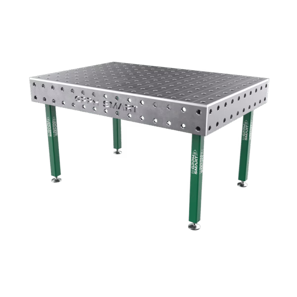 Mesa de soldadura SMART Rejilla - 100x100 mm, Sistema - Φ28, Tamaño - 1500x1000 mm, Patas - Sobre pies, Tablero - 15 mm