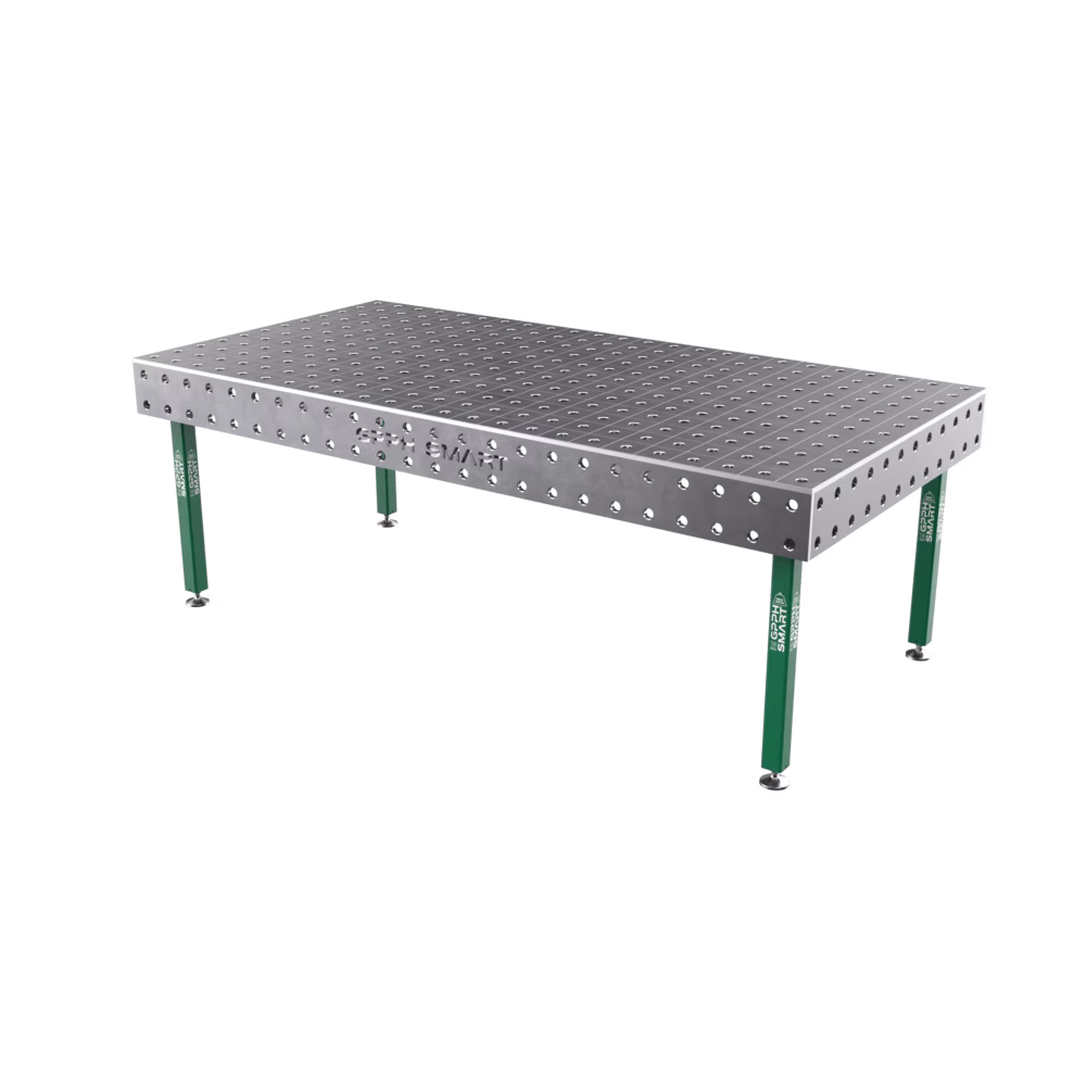 SMART welding table Grid - 100x100mm, System - Φ28, Size - 2000x1000mm, Legs - On feet, Top - 15mm