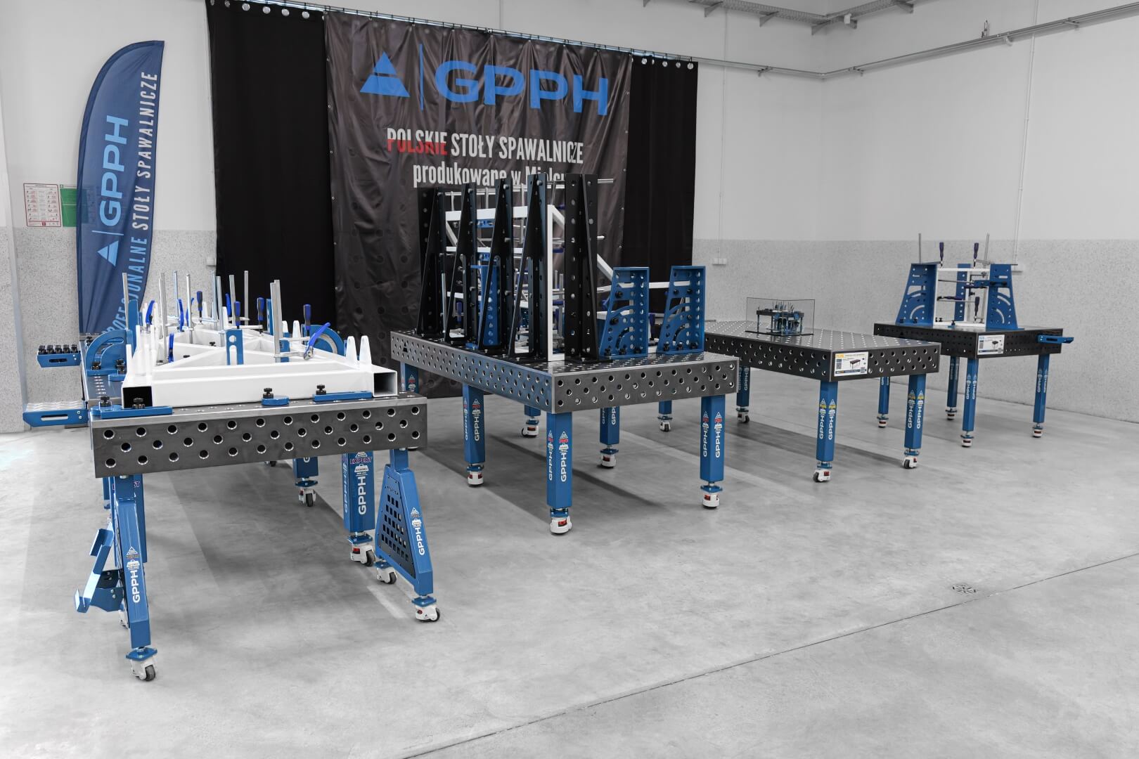 GPPH's series of traditional welding tables: (from left) EXPERT, PRO, PLUS, ECO. 