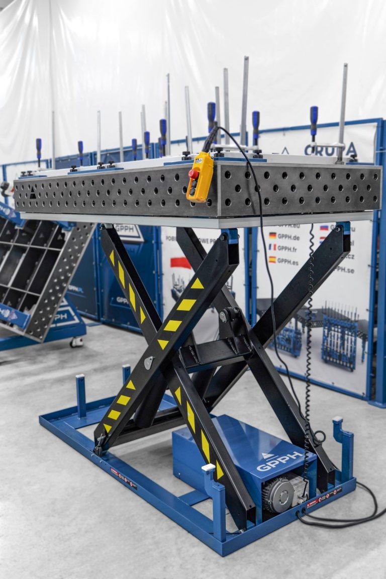 GPPH XWT series welding table with hydraulic lifting system 