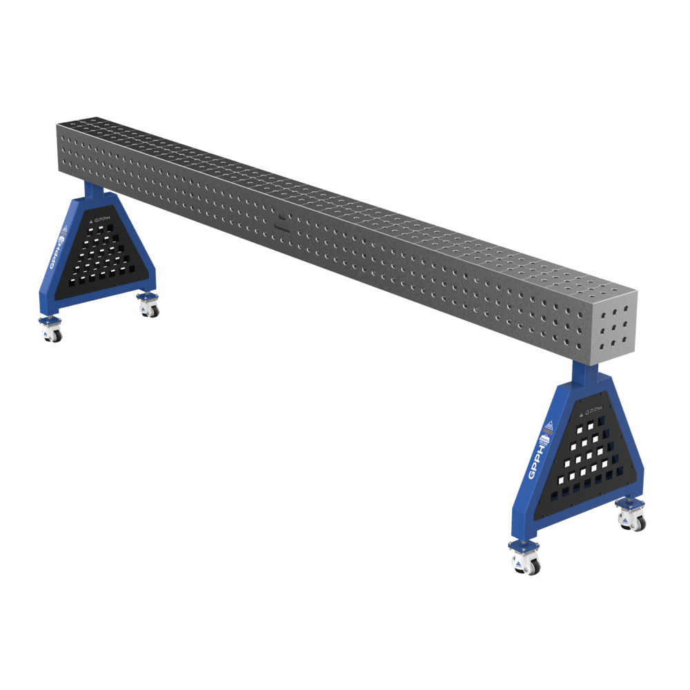 GPPH welding support TRESTLE ECO on wheels 3000x200x200 mm diameter 16 mm grid 50x50 mm