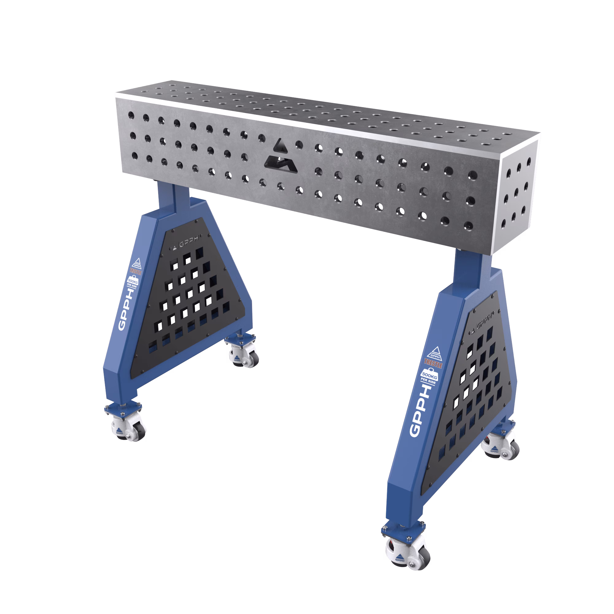 Podpora spawalnicza TRESTLE PLUS na kołach 1000x200x200 mm fi 16 mm siatka 50x50 mm