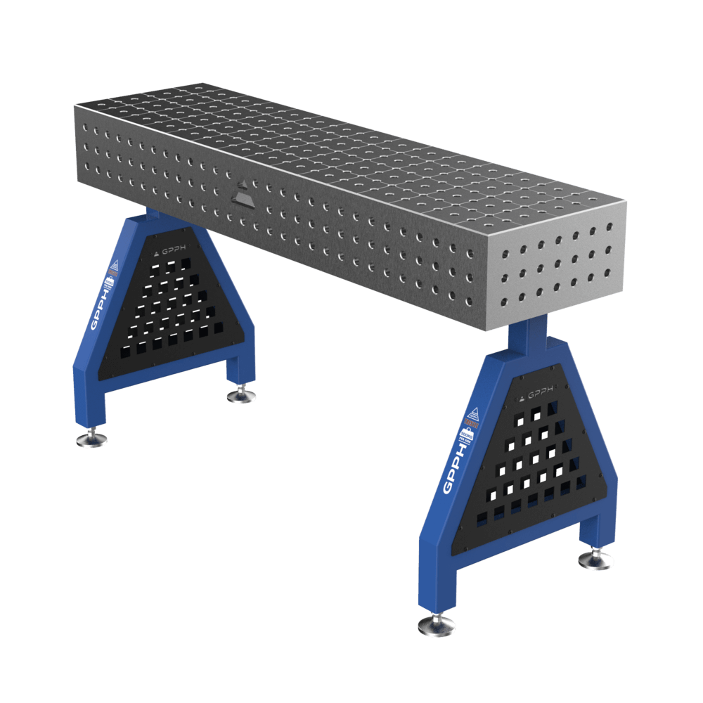 GPPH Soporte de soldadura TRESTLE PRO sobre patas 1500x400x200 mm, diámetro 16 mm, rejilla 50x50 mm