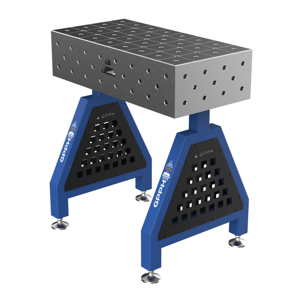 GPPH Soporte de soldadura TRESTLE ECO sobre patas 800x400x200 mm, diámetro 16 mm, rejilla diagonal