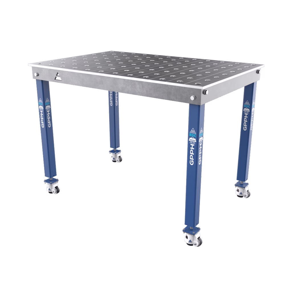 BASIC Welding Table Size - 1200x800mm, Grid - 100x100mm, System - Φ28, Legs - On wheels