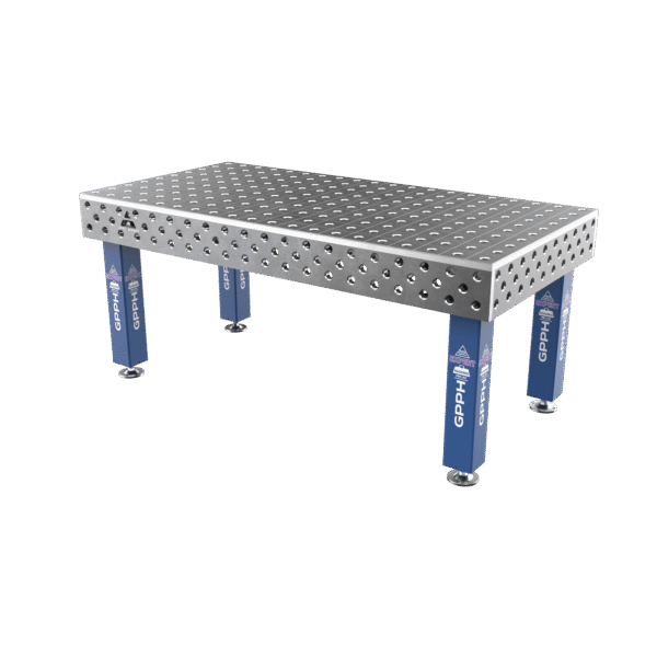 Mesa de soldadura EXPERT Tamaño - 2000x1000mm, Rejilla - 100x100mm, Sistema - Φ28, Patas - sobre pies