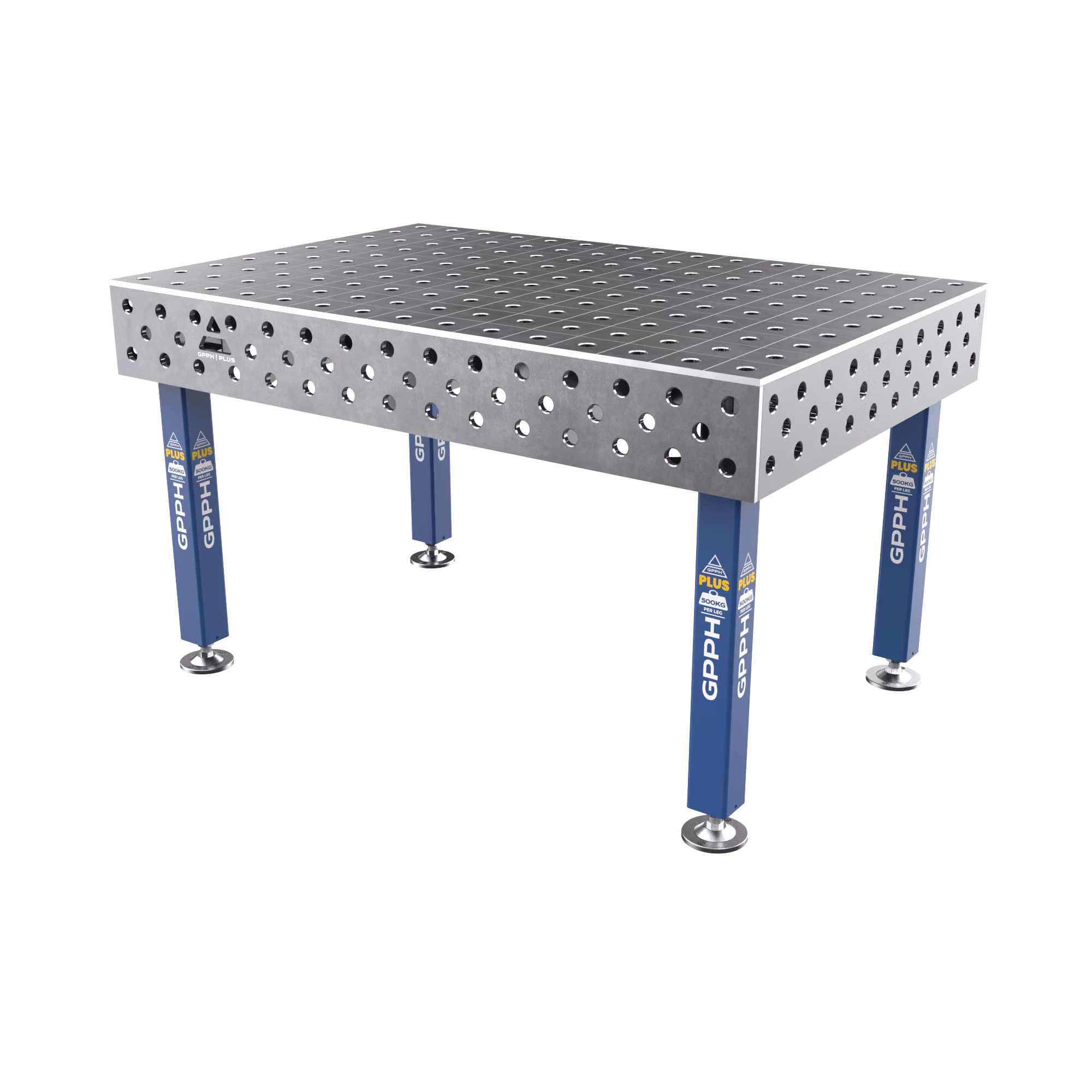 Stół Spawalniczy PLUS Siatka - 100x100mm, System - Φ28, Rozmiar - 1500x1000mm, Nogi - Na stopach