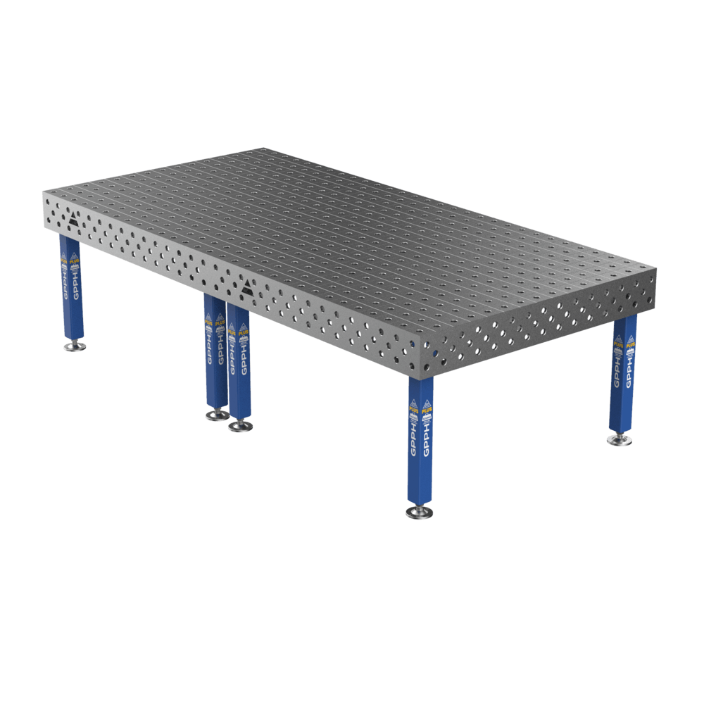 Welding Table PLUS Grid - 100x100mm, System - Φ28, Size - 3000x1480mm, Legs - On feet