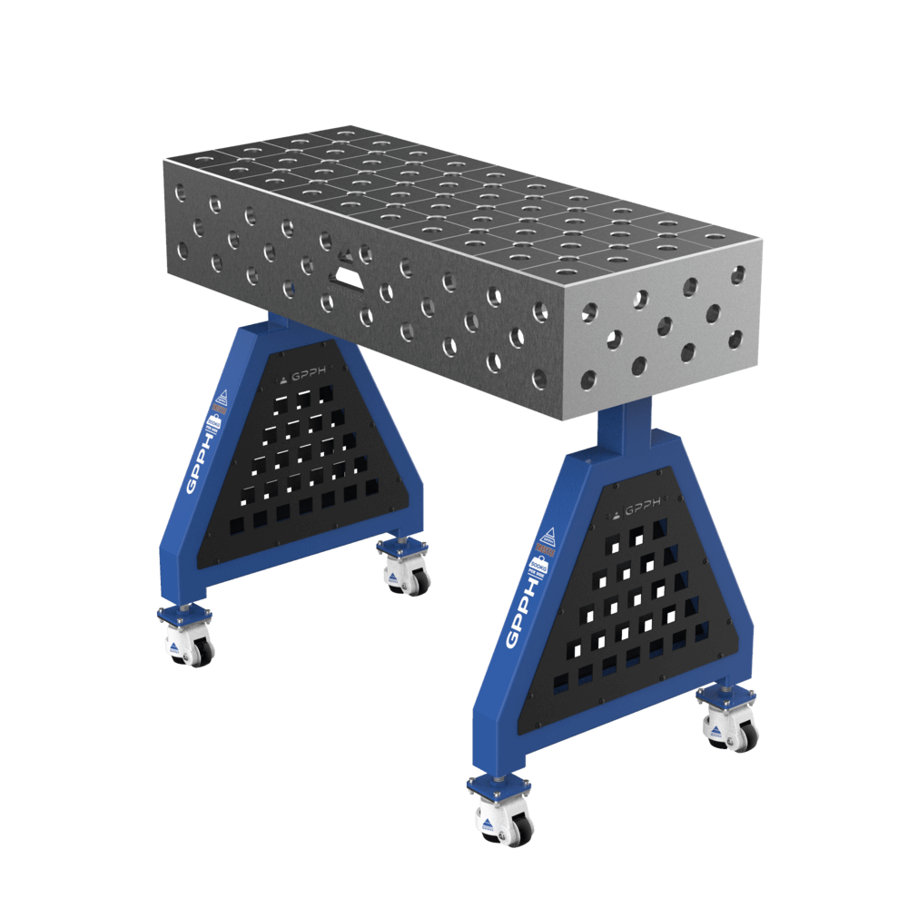 GPPH TRESTLE PLUS welding support on wheels 1000x400x200 mm, diameter 28 mm, diagonal grid