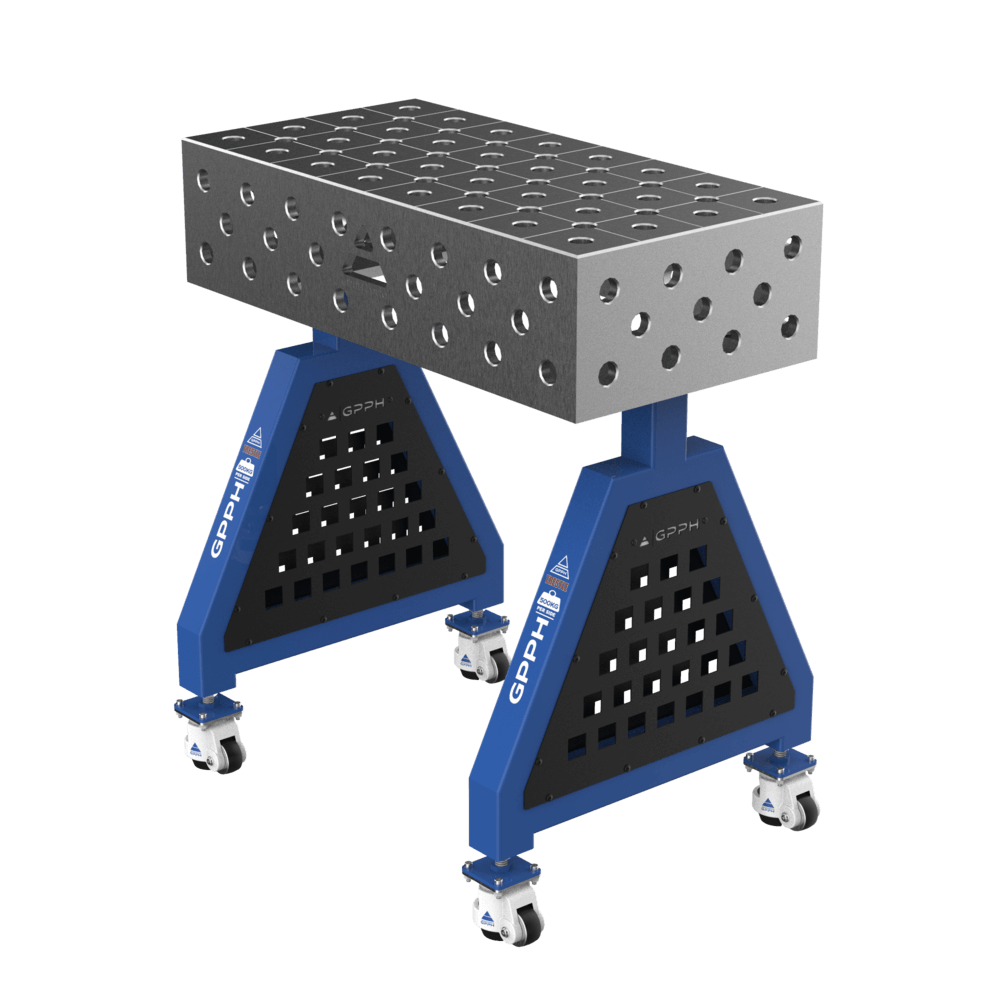 GPPH Support de soudage TRESTLE PLUS sur roues 800x400x200 mm, diamètre 28 mm, treillis diagonal