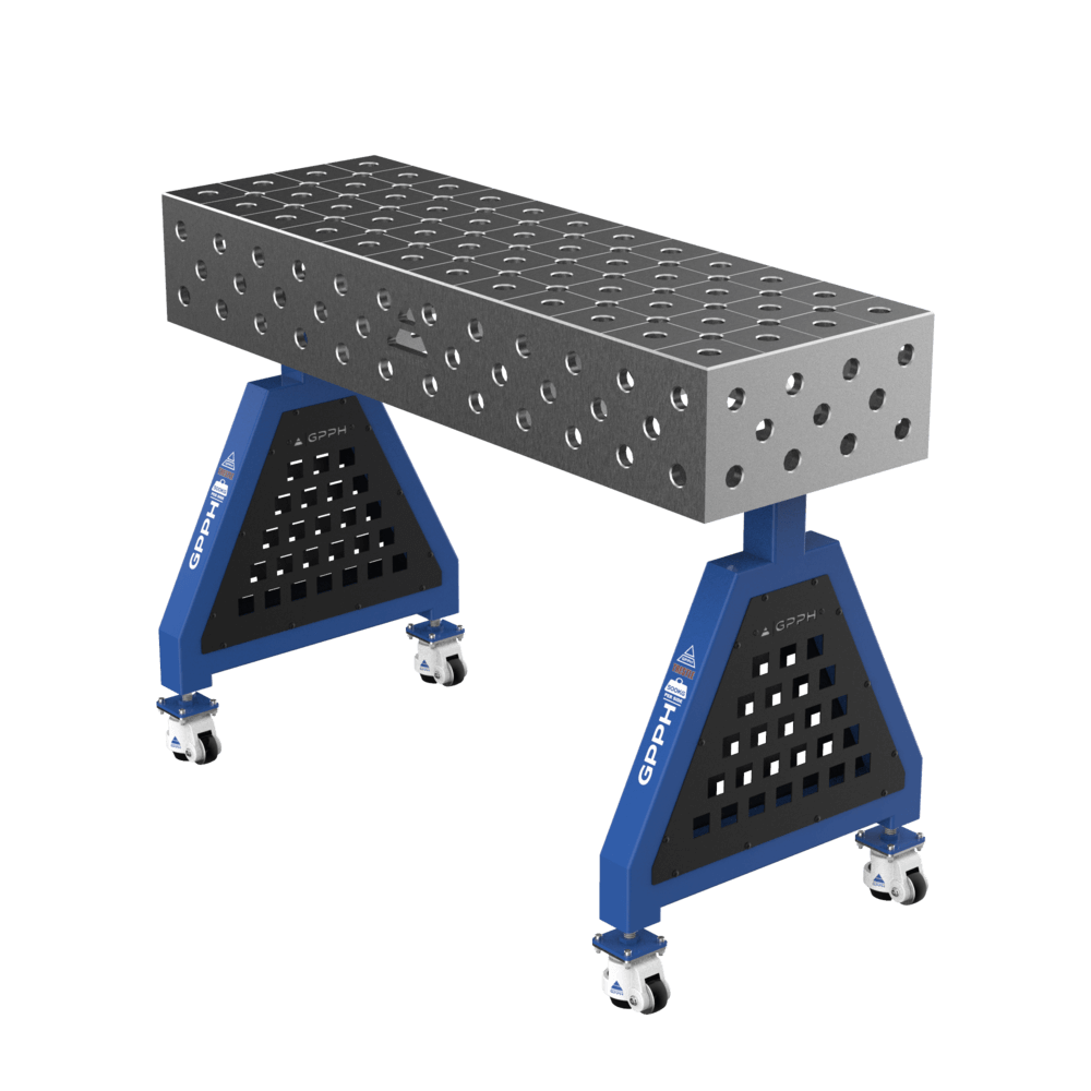 GPPH Podpora spawalnicza TRESTLE PRO na kołach 1200x400x200 mm fi 28 mm siatka diagonalna