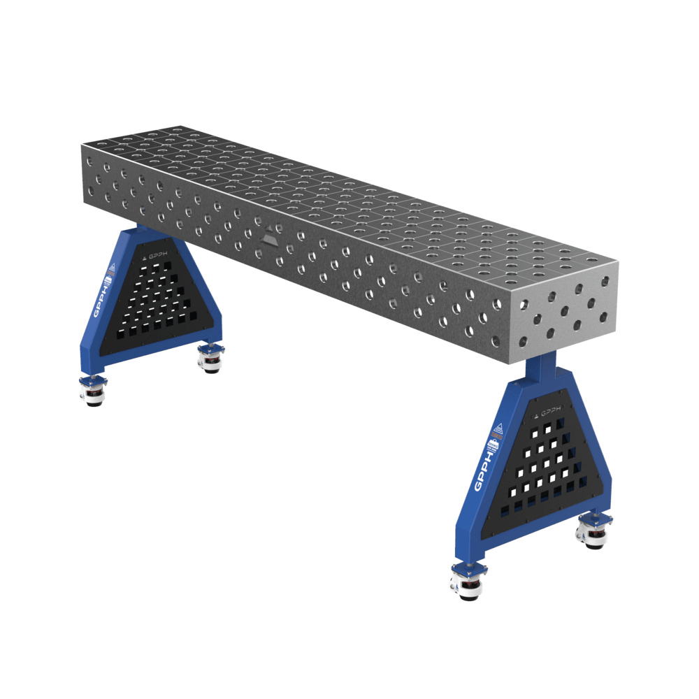 GPPH Soporte de soldadura TRESTLE PRO con ruedas 2000 x 400 x 200 mm, diámetro 28 mm, rejilla diagonal