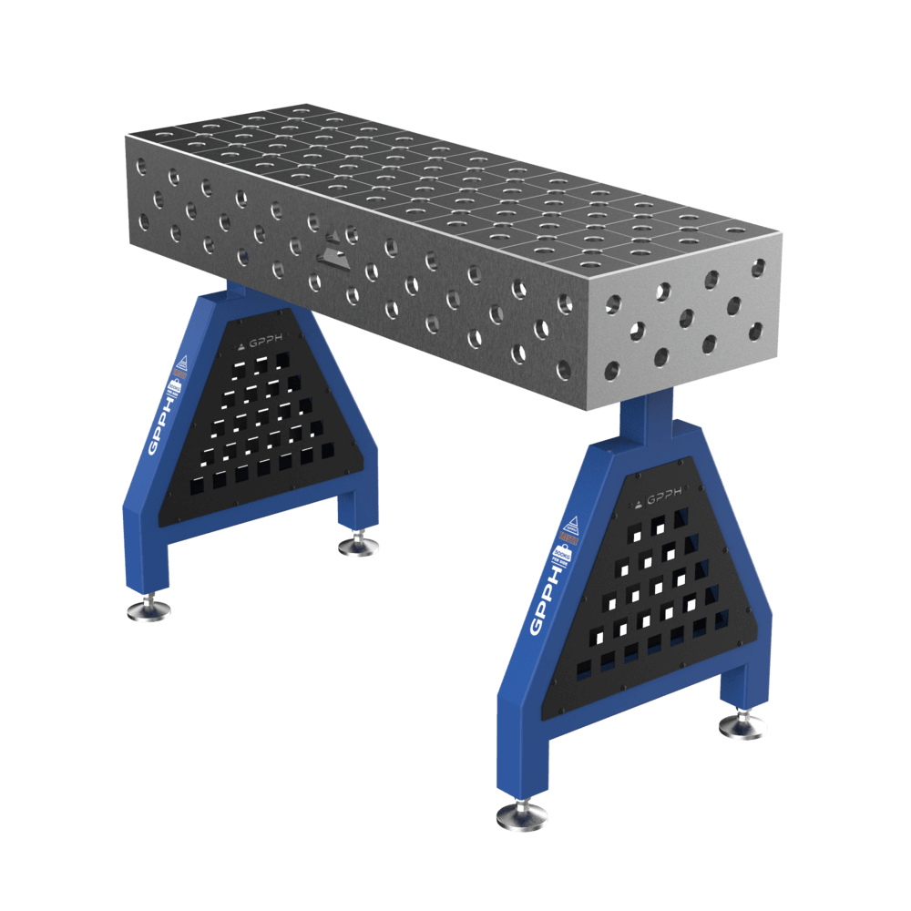 GPPH Soporte de soldadura TRESTLE PRO sobre patas 1200x400x200 mm, diámetro 28 mm, rejilla diagonal
