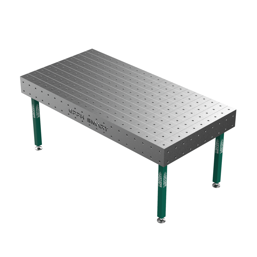 Stół Spawalniczy GPPH SMART 12 mm na stopach 2000x1000 mm fi16 mm siatka 100x100 mm