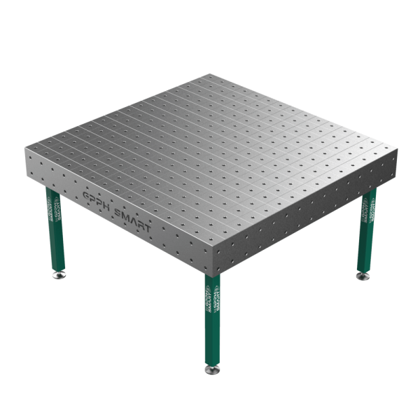 Svařovací stůl SMART Mřížka - 100x100mm, Systém - Φ16, Rozměr - 1500x1480mm, Nohy - Na patkách, Deska - 15mm