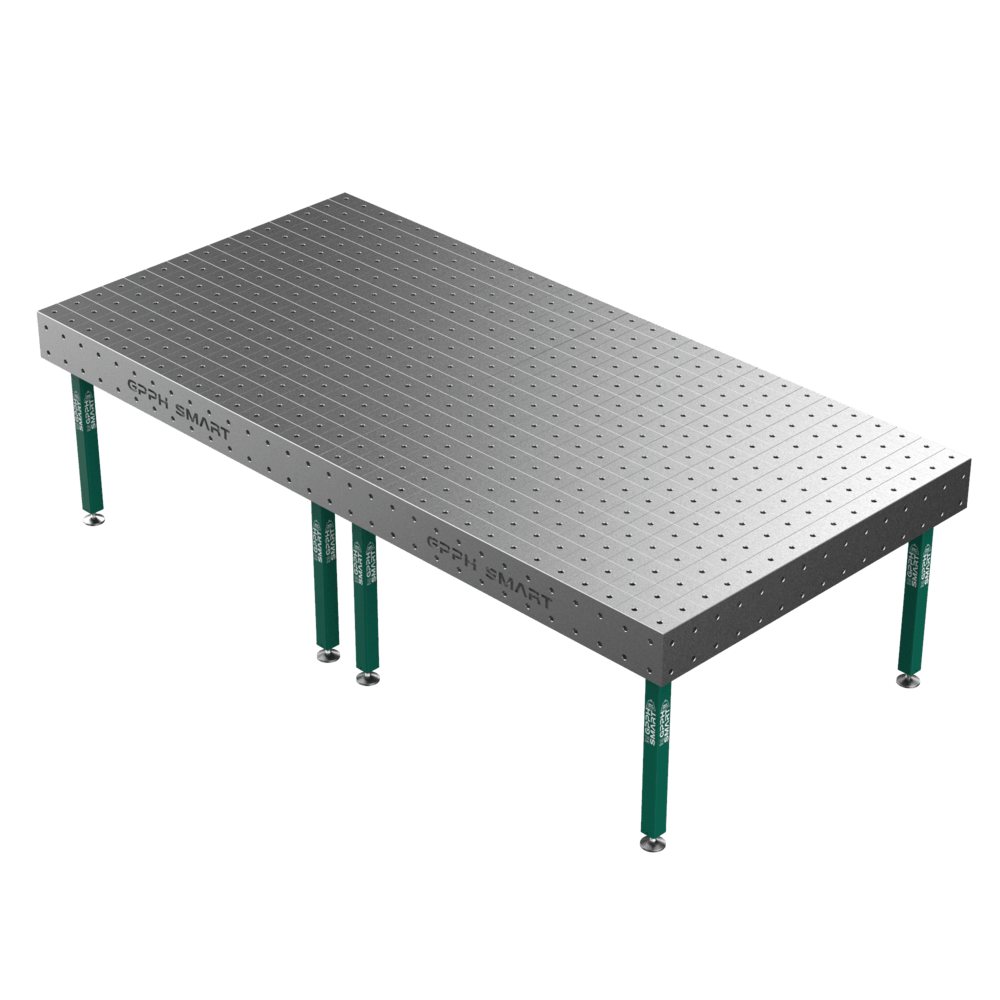 Stół Spawalniczy GPPH SMART 15 mm na stopach 3000x1480 mm fi16 mm siatka 100x100 mm