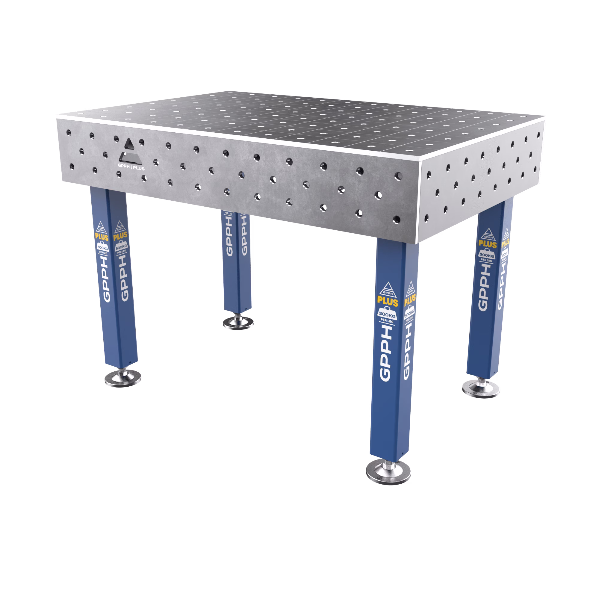 Svářovací stůl PLUS Rozměr - 1200x800mm, Mřížka - 100x100mm, Systém - Φ16, Nohy - Na patkách