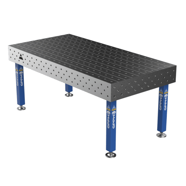 Stół Spawalniczy PLUS Siatka - 100x100mm, System - Φ16, Rozmiar - 2000x1000mm, Nogi - Na stopach
