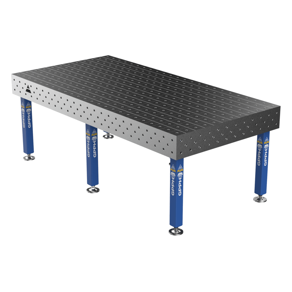 Zavarivački stol PLUS Mreža - 100x100mm, Sustav - Φ16, Veličina - 2400x1200mm, Noge - Na stopama