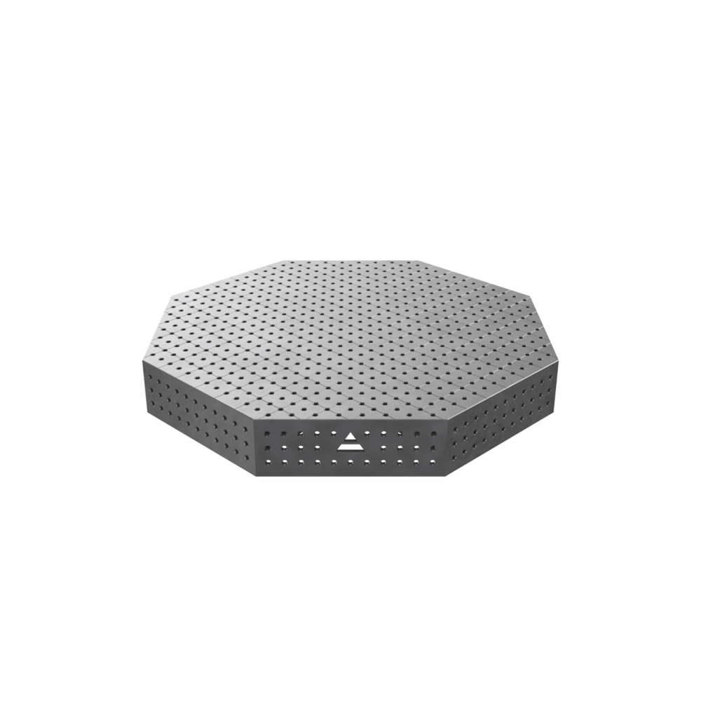 Stół spawalniczy ośmiokątny OCT z blatem PRO 1400x1400 mm fi16 mm siatka 50x50 mm