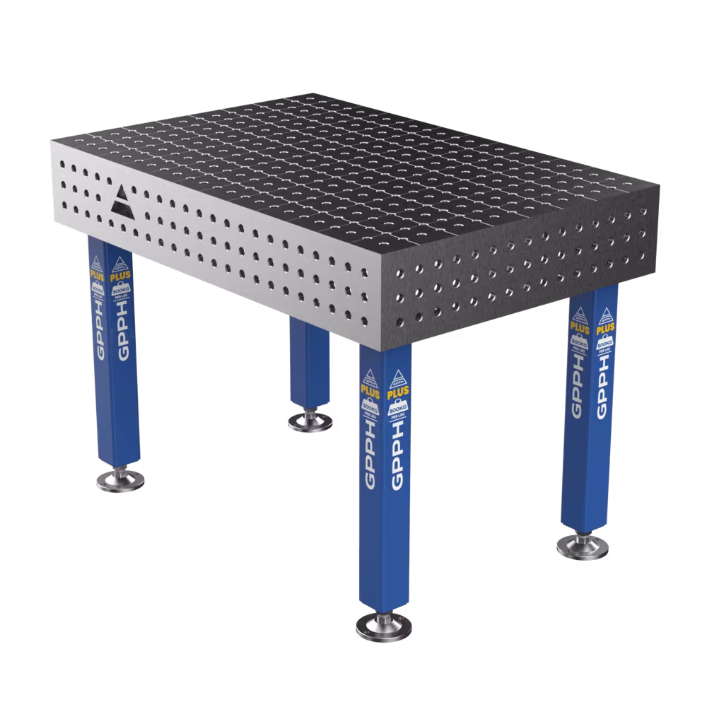 Mesa de soldadura PLUS Malla - 1200x800mm, Malla - 50x50mm, Sistema - Φ16, Patas - sobre pies