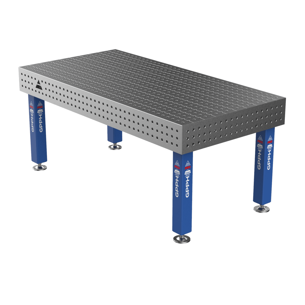 Svařovací stůl PRO Síťovina – 50 x 50 mm, systém – Φ16, rozměry – 2000 x 1000 mm, nohy – na patkách