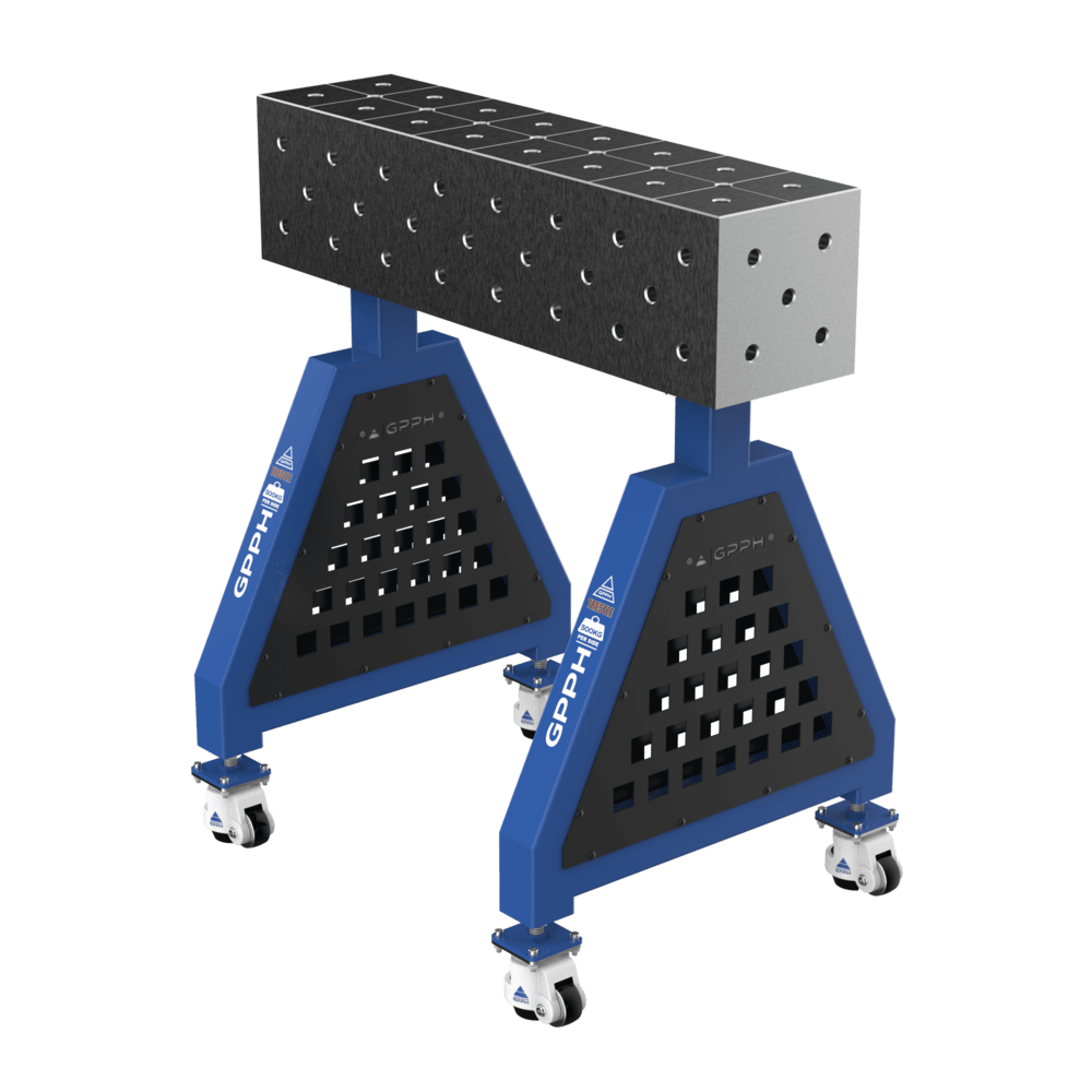 Lassteun TRESTLE PLUS op wielen 800x200x200 mm fi 16 mm diagonale raster