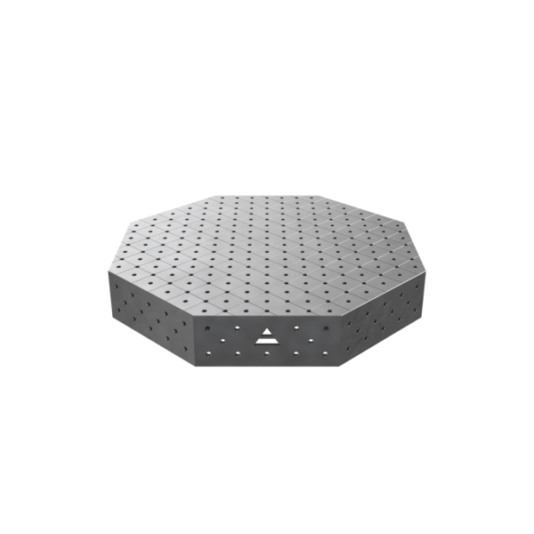 Stół spawalniczy ośmiokątny OCT z blatem PRO 1200x1200 mm fi16 mm siatka diagonalna