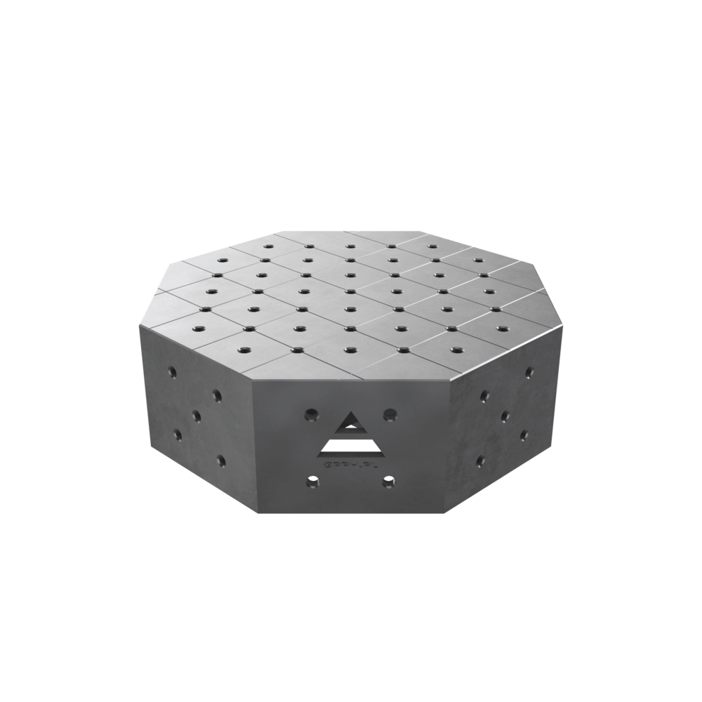 Stół spawalniczy ośmiokątny OCT z blatem PRO 600x600 mm fi16 mm siatka diagonalna